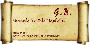 Gombás Mátyás névjegykártya