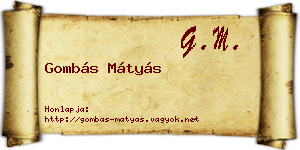 Gombás Mátyás névjegykártya