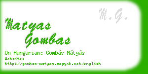 matyas gombas business card