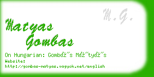 matyas gombas business card